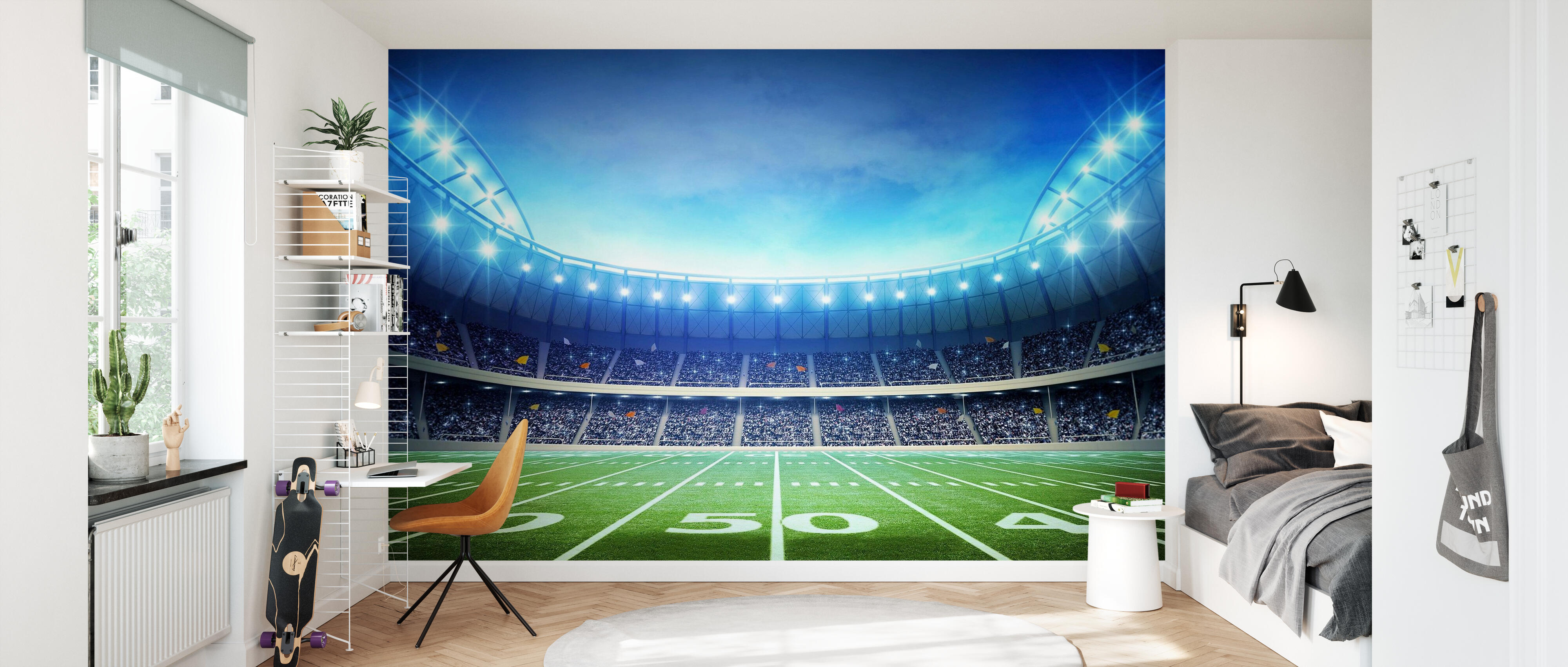 FOOTBALL STADE Wall Mural Photo Wallpapers for Boys Bedroom Field Kids Poster
